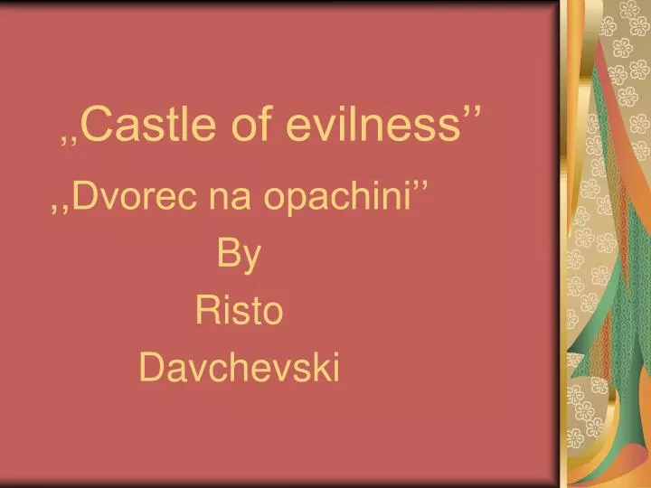 castle of evilness