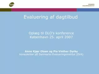 evaluering af dagtilbud