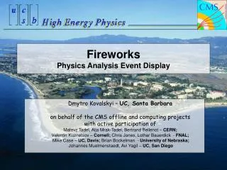 Fireworks Physics Analysis Event Display