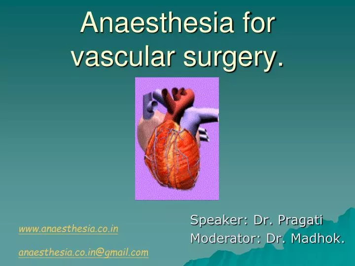 anaesthesia for vascular surgery