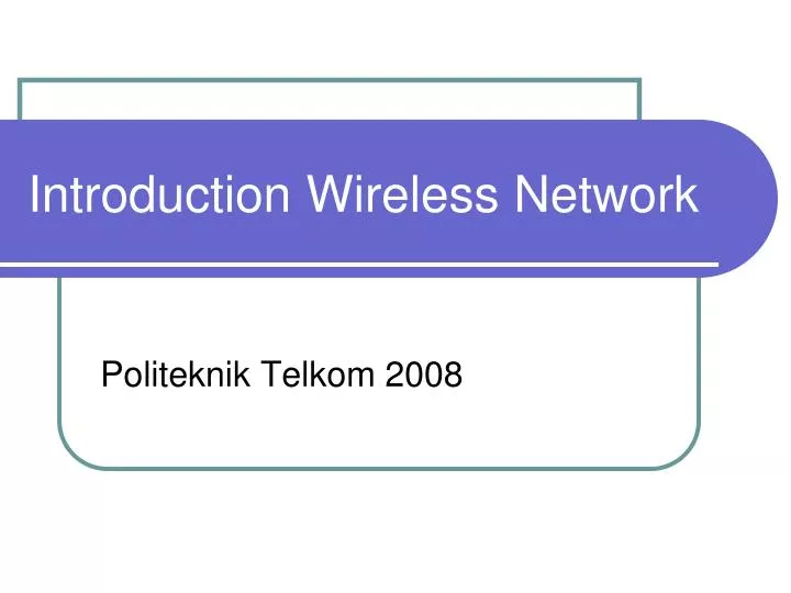 introduction wireless network