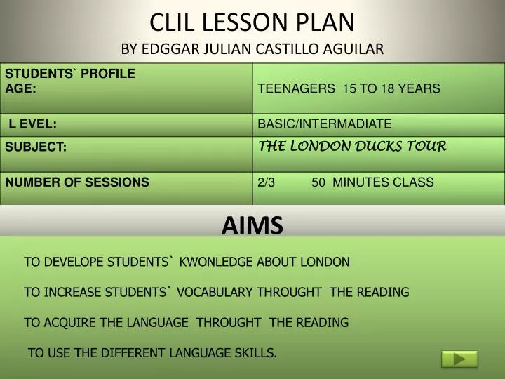 clil lesson plan by edggar julian castillo aguilar