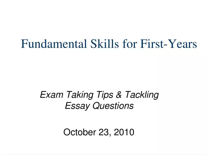 fundamental skills for first years