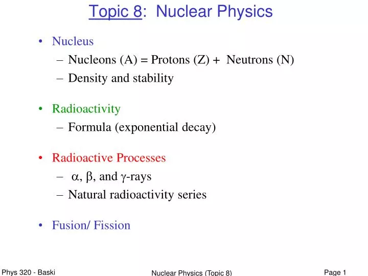 topic 8 nuclear physics