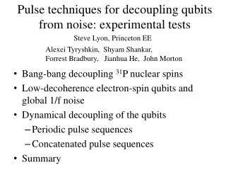 Pulse techniques for decoupling qubits from noise: experimental tests