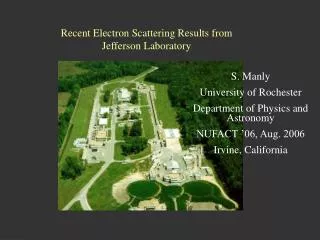 Recent Electron Scattering Results from Jefferson Laboratory