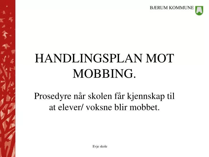 handlingsplan mot mobbing