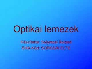 optikai lemezek