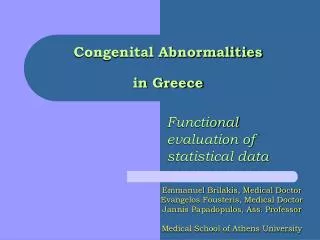 Congenital Abnormalities in Greece