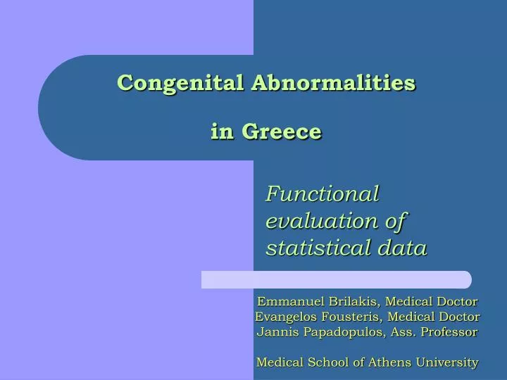 congenital abnormalities in greece