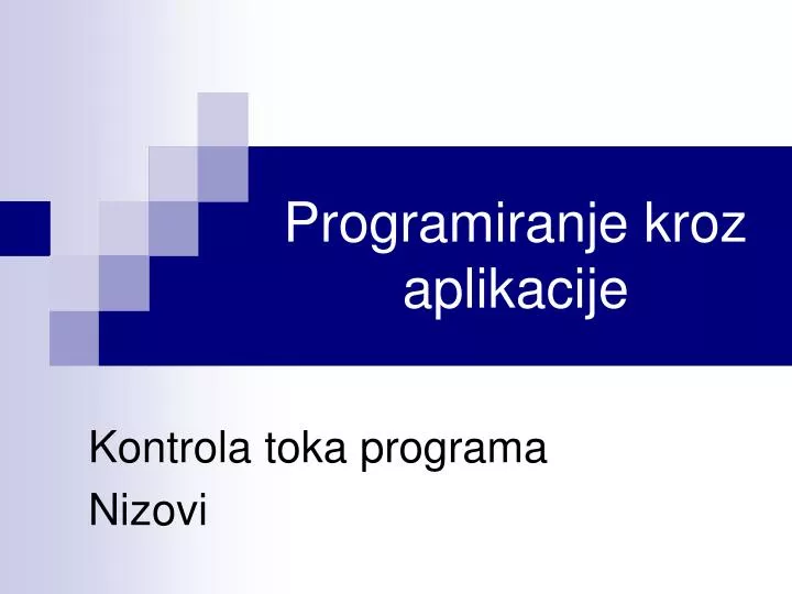 programiranje kroz aplikacije