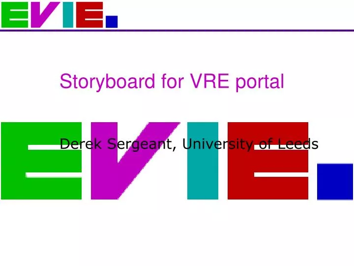 storyboard for vre portal