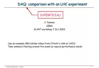 DAQ: comparison with an LHC experiment