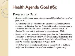 health agenda goal 5c