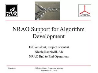 NRAO Support for Algorithm Development