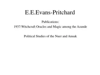 E.E.Evans-Pritchard