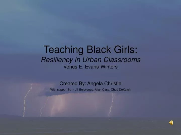 teaching black girls resiliency in urban classrooms venus e evans winters