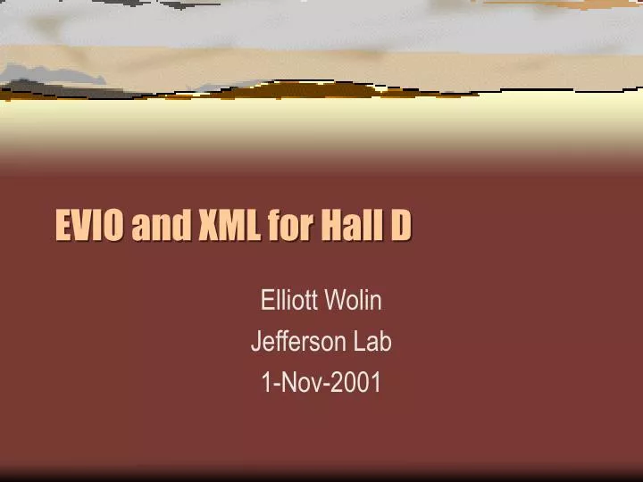evio and xml for hall d