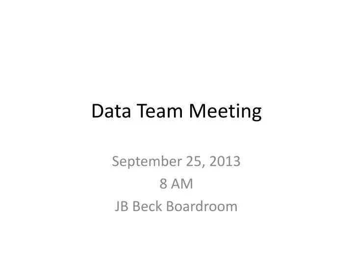data team meeting