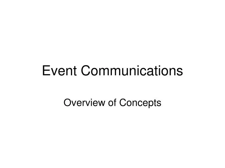 event communications