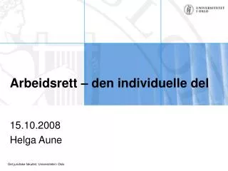 Arbeidsrett – den individuelle del