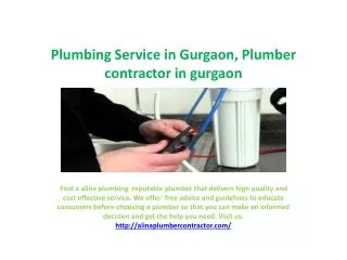 plumbing service in gurgaon