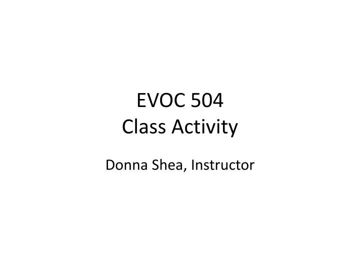evoc 504 class activity