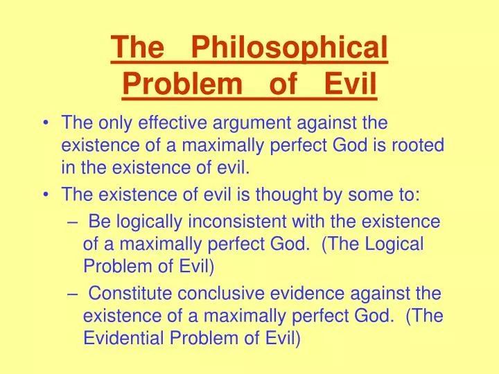 the philosophical problem of evil