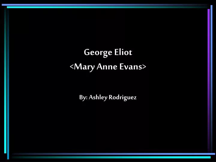 george eliot mary anne evans