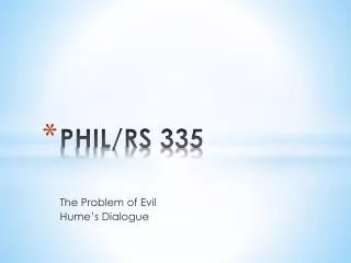 PHIL/RS 335