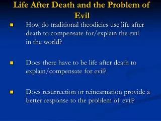 Life After Death and the Problem of Evil