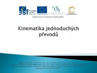 kinematika jednoduch ch p evod