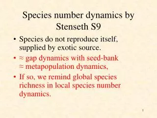 Species number dynamics by Stenseth S9