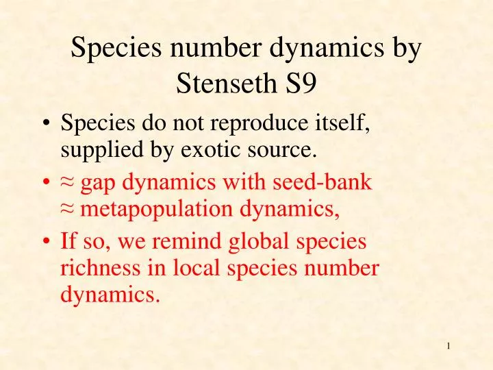 species number dynamics by stenseth s9