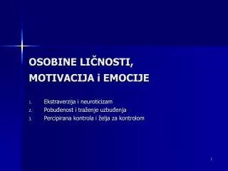 osobine li nosti motivacija i emocije