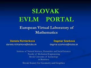 SLOVAK EVLM PORTAL