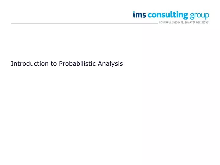 introduction to probabilistic analysis