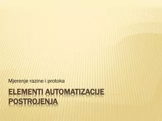 mjerenje razine i protoka