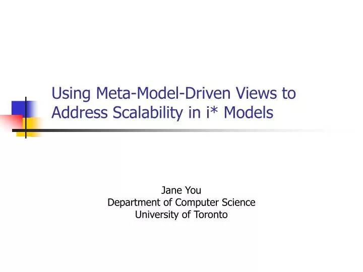 using meta model driven views to address scalability in i models