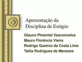apresenta o da disciplina de est gio