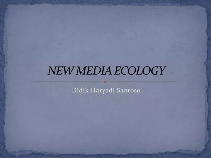 new media ecology