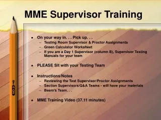 MME Supervisor Training