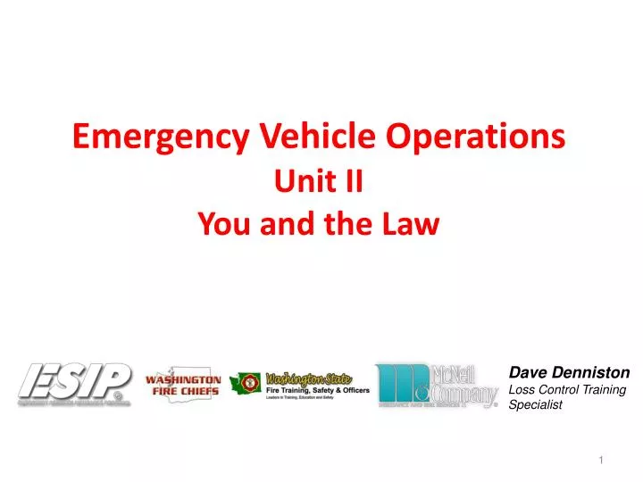 emergency vehicle operations unit ii you and the law