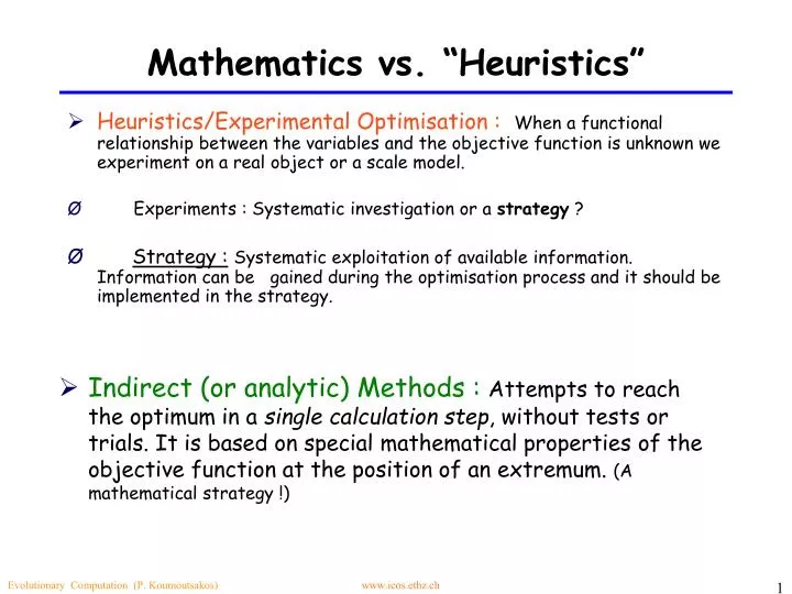 mathematics vs heuristics