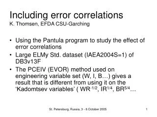 Including error correlations K. Thomsen, EFDA CSU-Garching