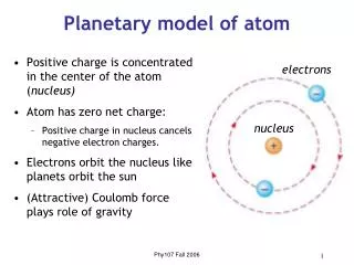 Planetary model of atom