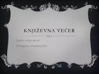 knji evna ve er