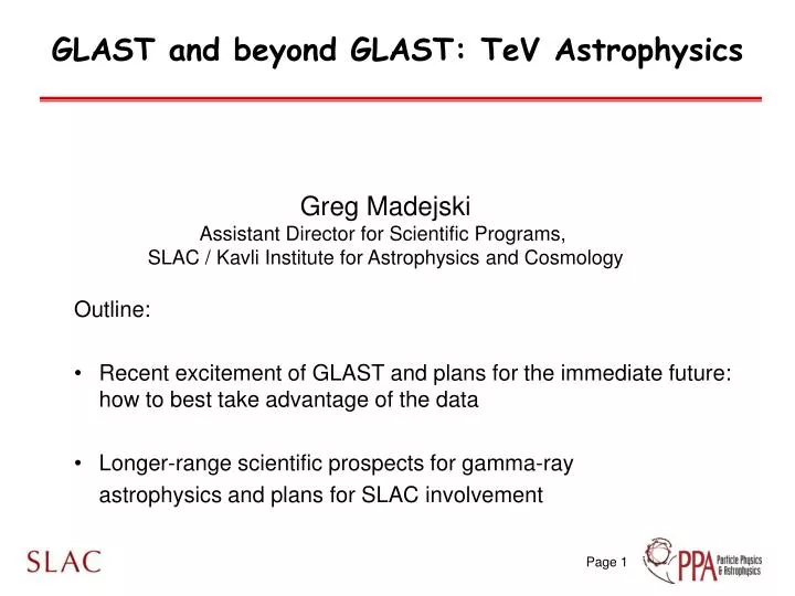 glast and beyond glast tev astrophysics