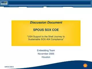 Discussion Document SPOUS SOX COE