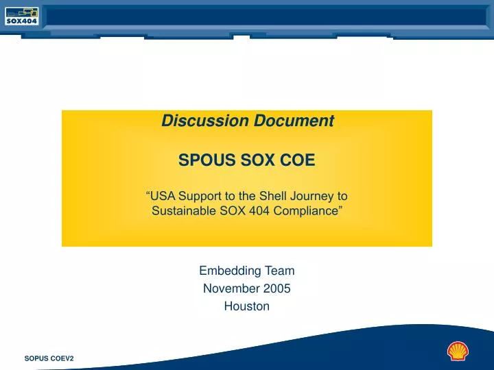 discussion document spous sox coe